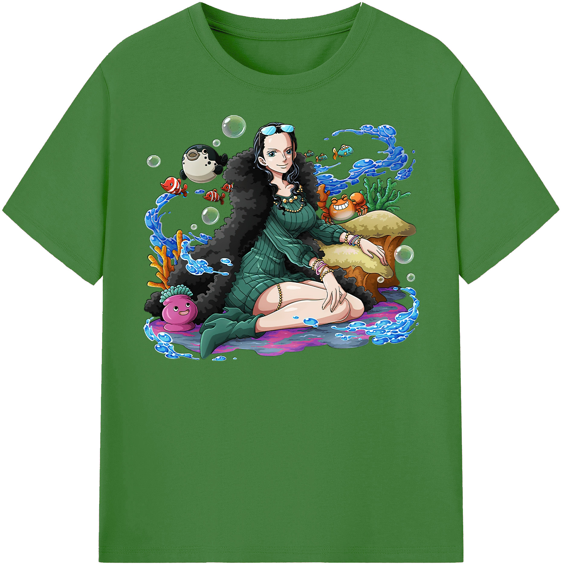 （画像用） ワンピース ニコ・ロビン ONE PIECE Nico Robin レディースカジュアルプリントTシャツ（綿100％）
